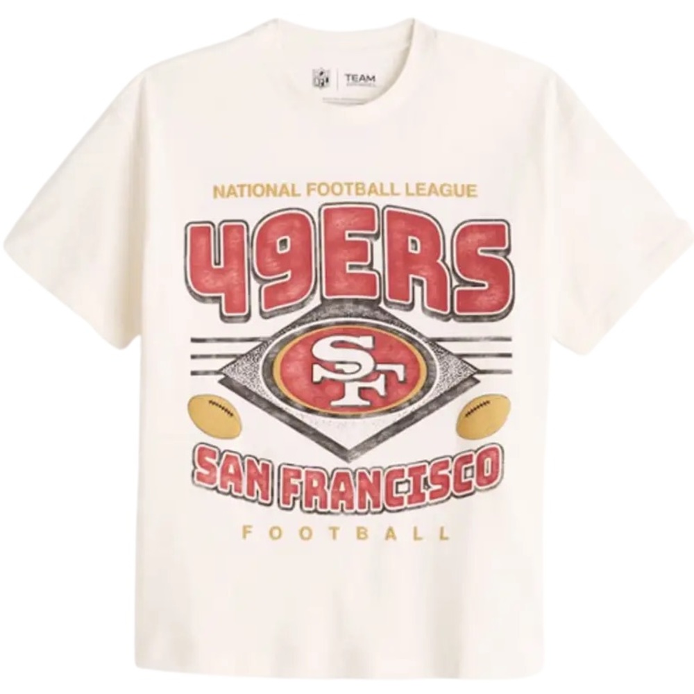 Abercrombie & Fitch Cream NFL 49ers Tee
